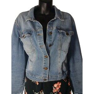 sofia Jeans By Sofia Vergara Women's Strength Denim Jacket Back Blue Eyes S.XXL